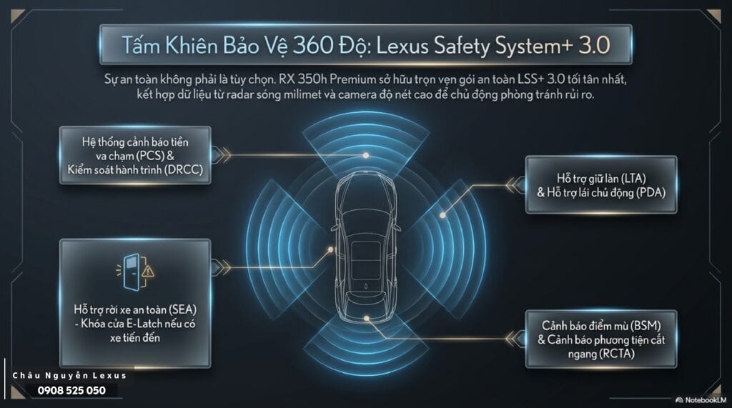 Hệ thống an toàn Lexus Safety System+ 3.0 tiêu chuẩn