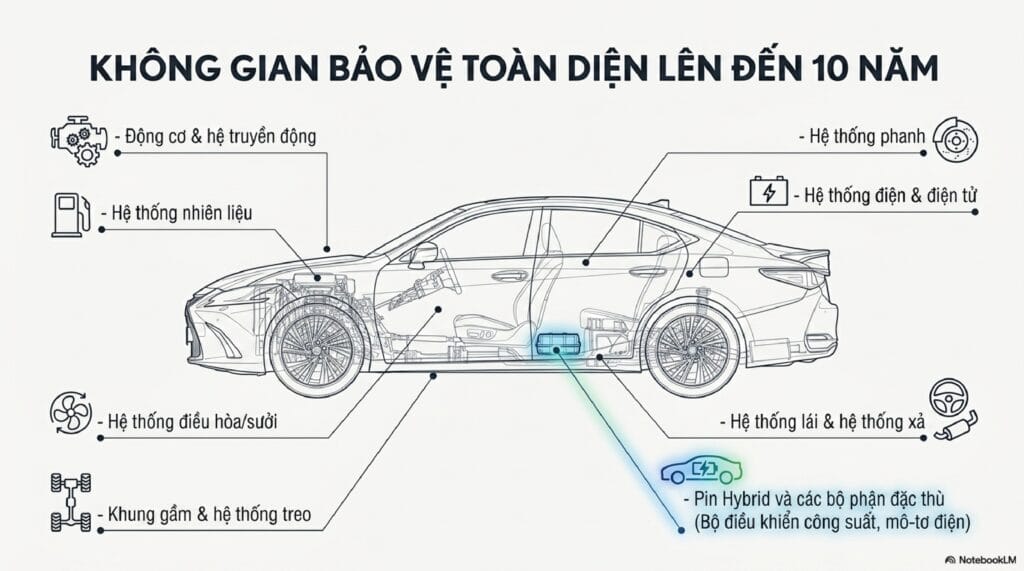 Chính sách BHMR SAWA bao quát hầu hết các hạng mục quan trọng nhất của chiếc xe